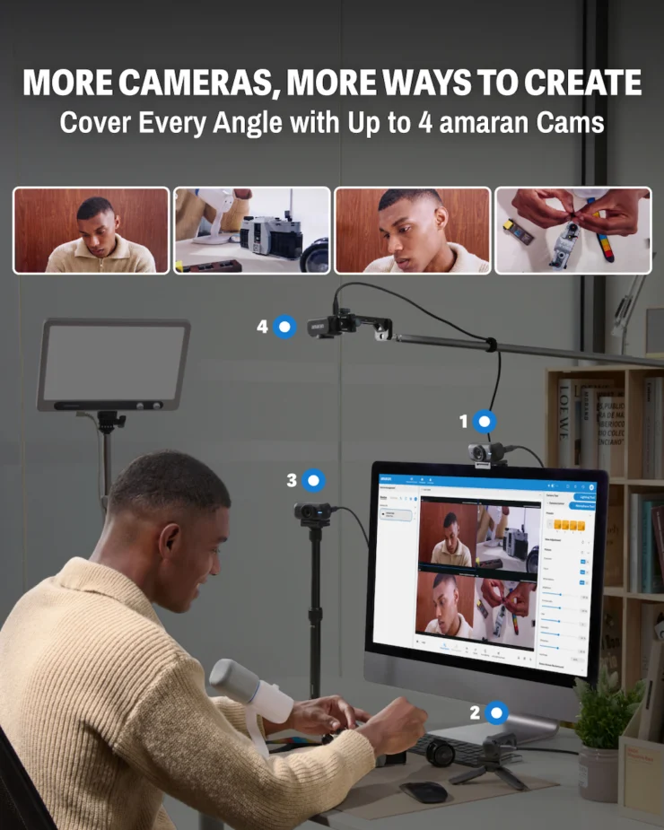 amaran Cam– a 4K60 Webcam with Auto Lighting feature