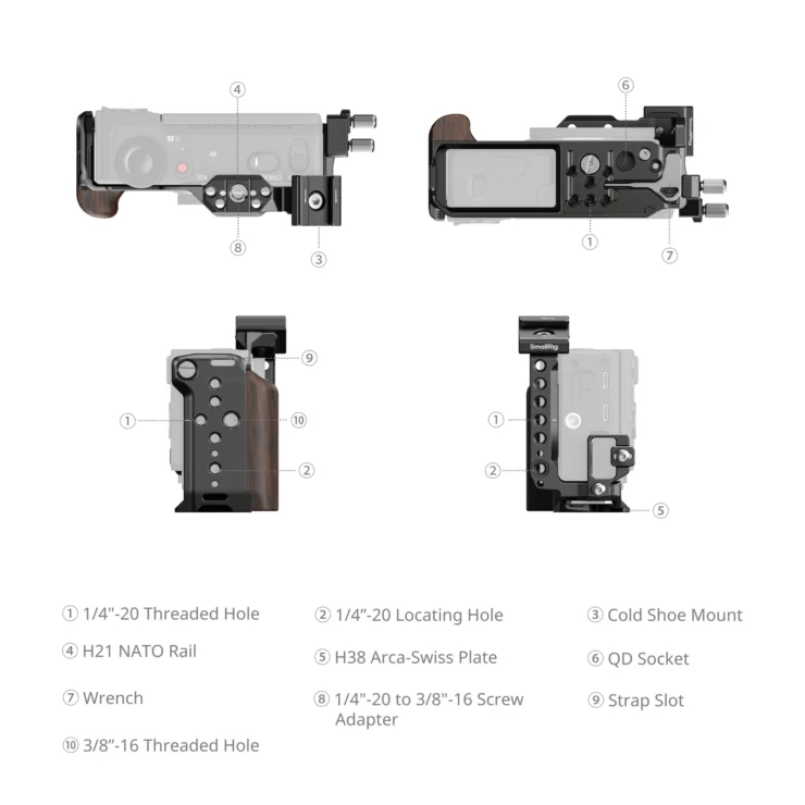 Нижняя часть клетки SmallRig Cage для Sigma FP2
