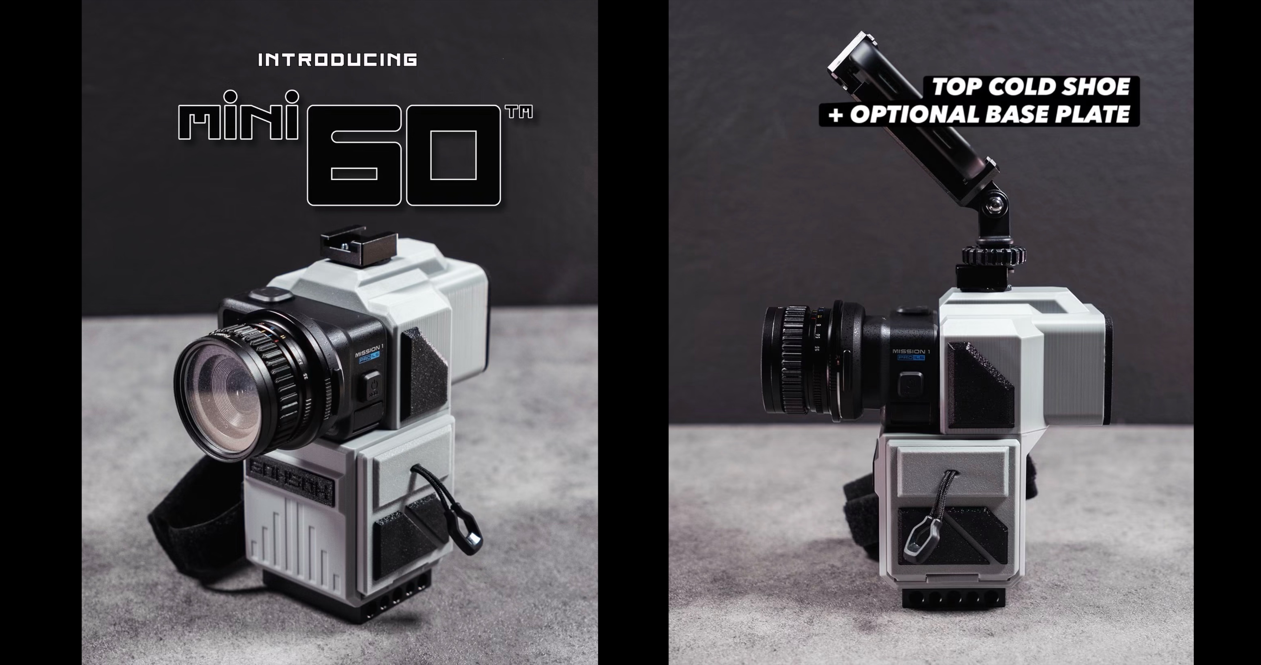 6OH5OH MINI 60–  MiniDV-Inspired Camera Rig for the GoPro MISSION 1, MISSION 1 ILS & HERO 9-13 Black