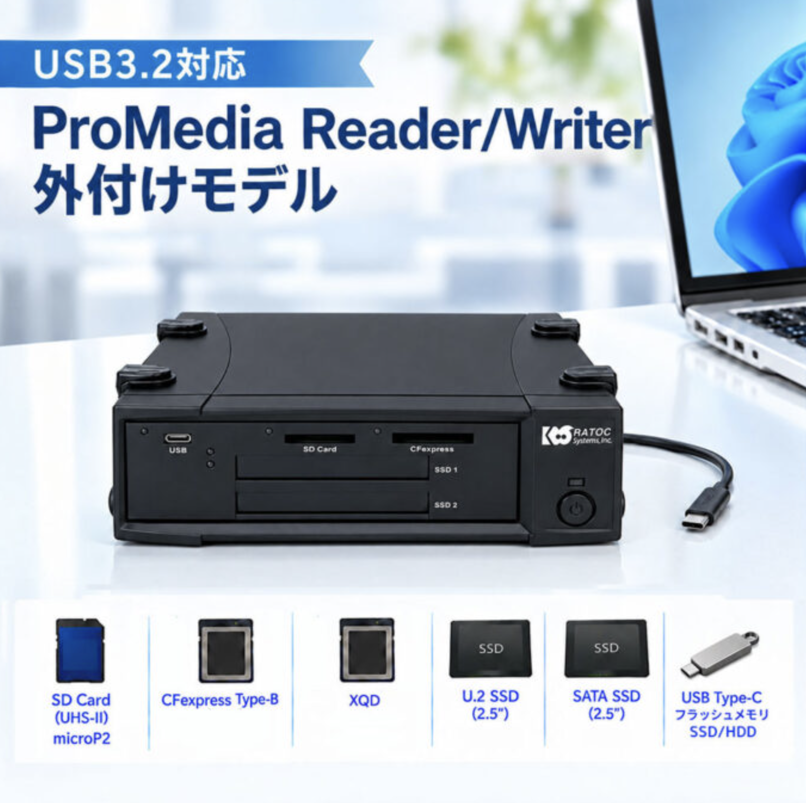RATOK Systems RS-MR48EX USB 3.2 Gen 2 ProMedia Memory Card Reader ...