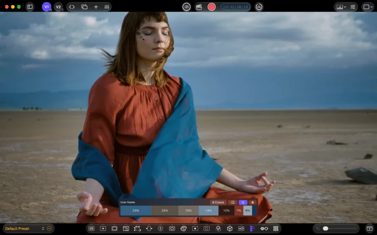 CineMon 2.0 color palette Mac Окно цветовой палитры в CineMon 2.0 на Mac