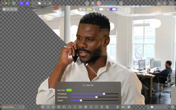 CineMon 2.0 green screen Mac Инструмент хромакея в CineMon 2.0 на Mac